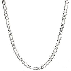 22" Stainless Steel 4mm Figaro Mask Chain Necklace